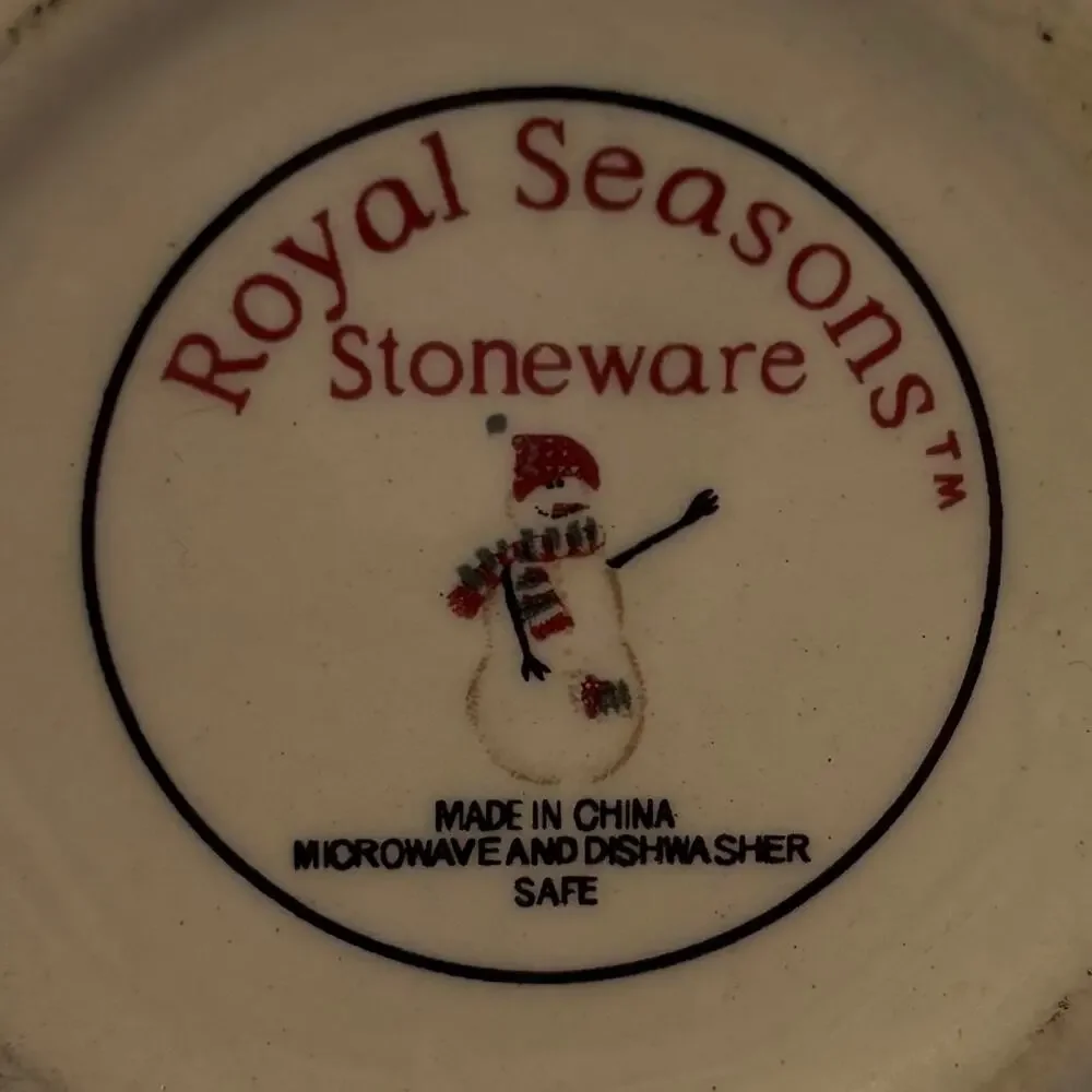 Vintage Royal Seasons Snowman Stoneware Sugar & Creamer Set